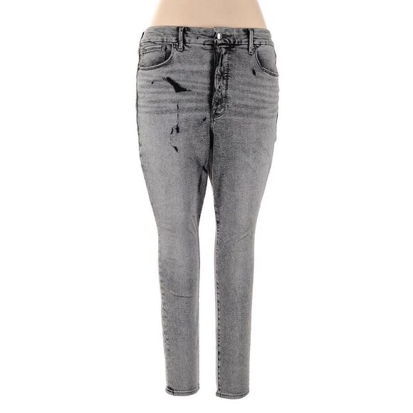 Good American Good Waist GW844T High Rise Black 32X28 Size 14 15 - Picture 1 of 4